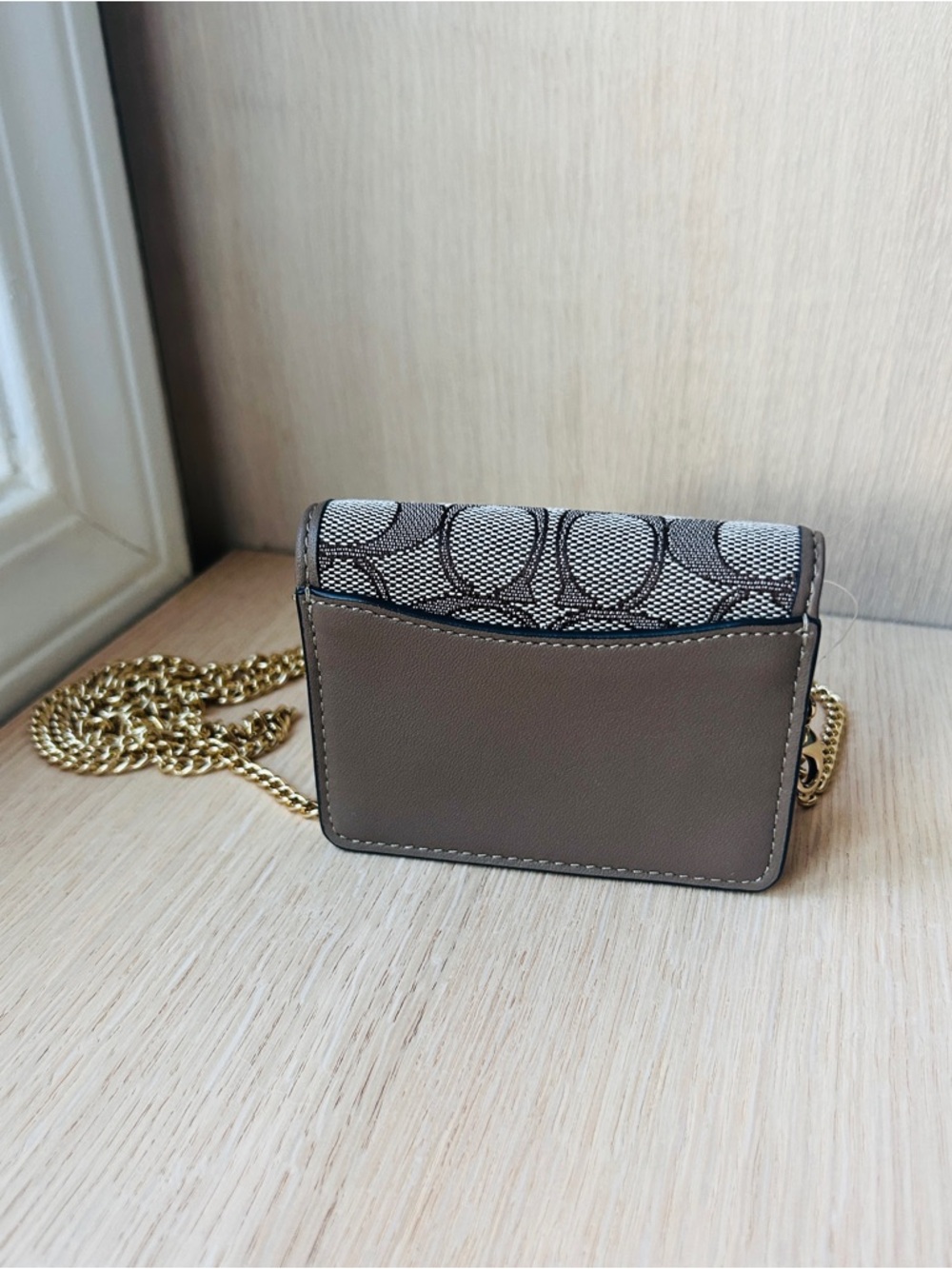 NWTš·Coach Mini Wallet On Chain Signature Jacquard With Floral Embroidery CEF60 - Picture 4 of 6